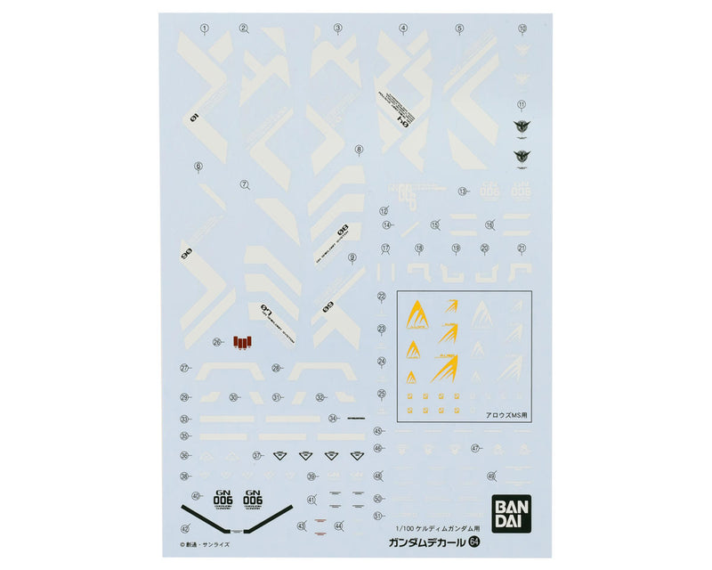 Bandai 1134135 GD-64 1/1100 MG Gundam 00 1/100 Cherudim Waterslide Decal Sheet