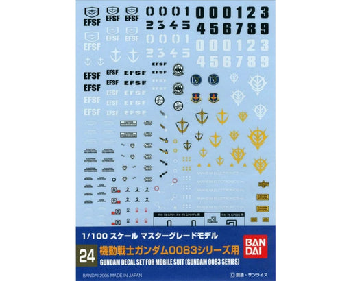 Bandai 1134151 GD-24 MG 0083 Gundam Mobile Suit Multiuse Waterslide Decals