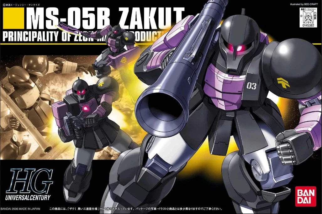 Bandai 1145382 1/144 HG UC #68 Zaku I (Black Tri-Stars Version) Mobile Suit Gundam