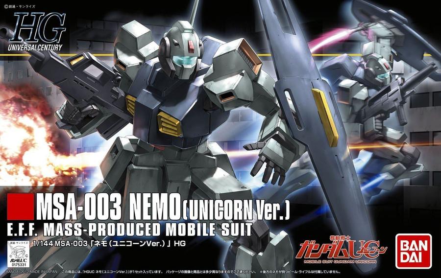 Bandai 2156417 1/144 HG UC #140 Nemo (Unicorn Version) Mobile Suit Gundam