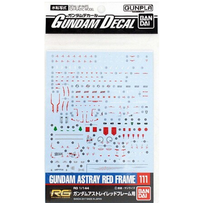 Bandai 2407622 GD-111 RG 1/144 Gundam Astray Red Frame Waterslide Decal Sheet