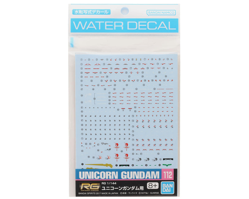 Bandai 2407623 GD-112 HG 1/144 UC Unicorn Gundam Waterslide Decal Sheet