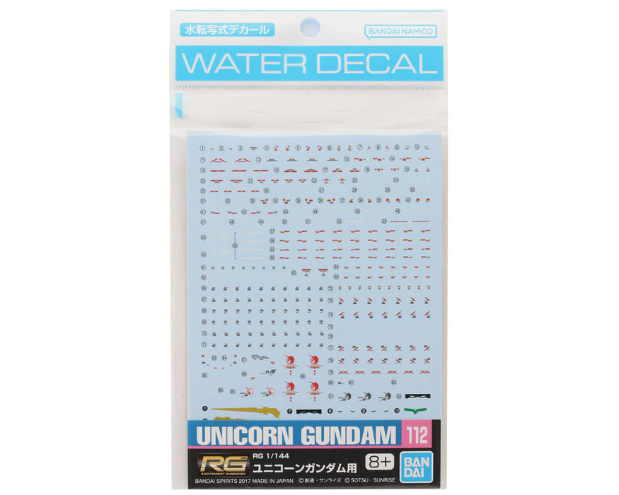 Bandai 2407623 GD-112 HG 1/144 UC Unicorn Gundam Waterslide Decal Sheet