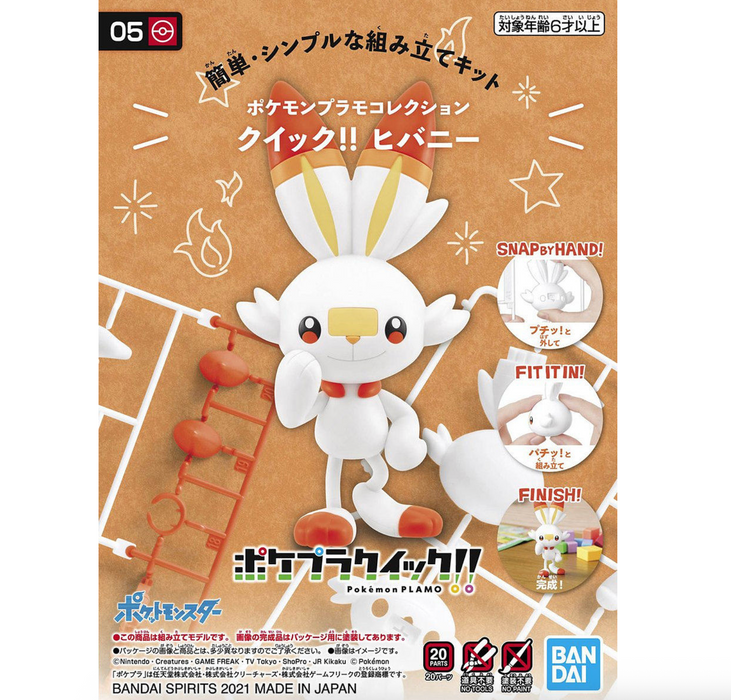 Bandai 2561633 Pokemon Quick!! #05 Scorbunny Model Kit