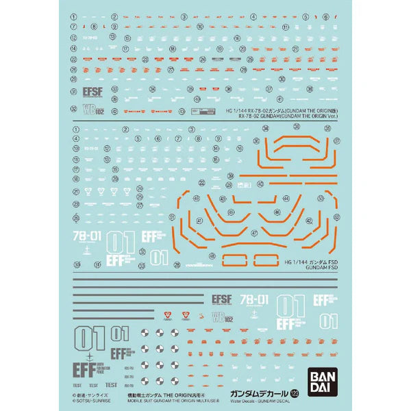 Bandai 2578992 GD-123 1/144 Mobile Suit Gundam The Origin Multiuse #4 Waterslide Decal Sheet