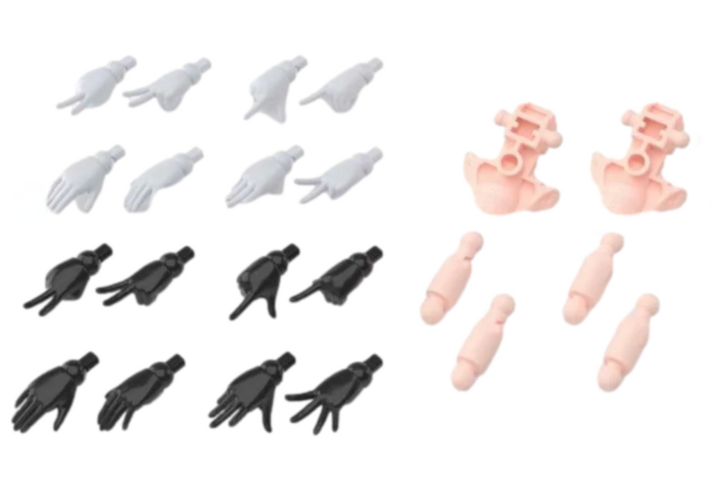 Bandai 2601791 30MS Option Body Parts Hands (White/Black) Accessory Kit 30 Minute Sisters