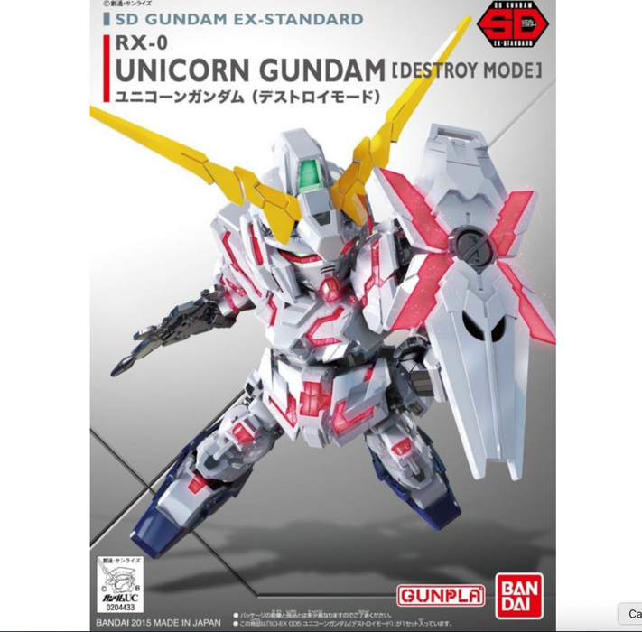 Bandai 2688331 SD Gundam EX-Standard #05 Unicorn Gundam (Destroy Mode) Mobile Suit
