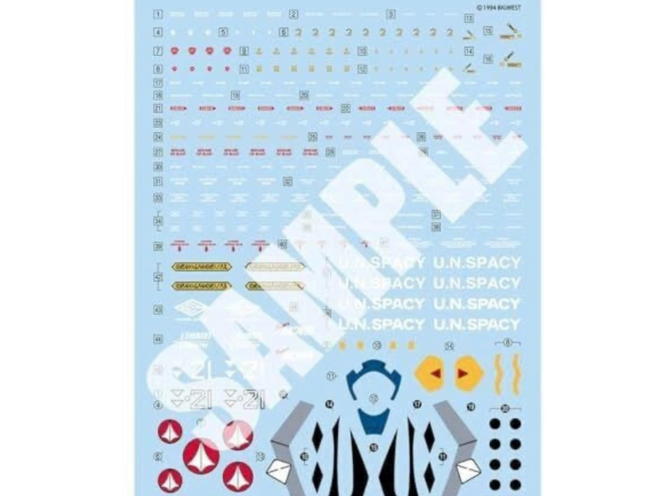 Bandai 2691352 HG Macross YF-21 Guld Goa Bowman Use Waterslide Decal Sheet