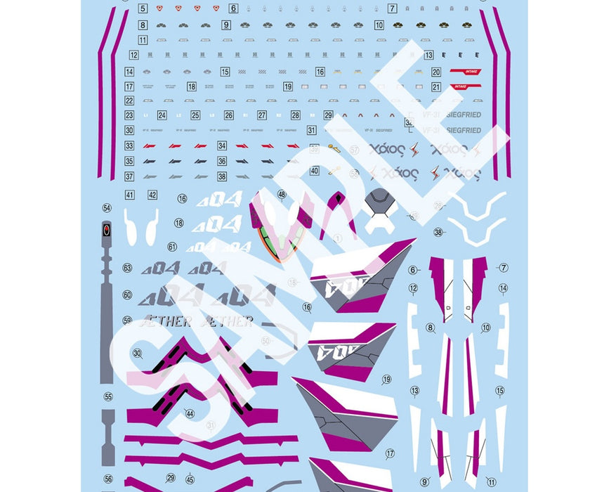 Bandai 2826482 HG Macross VF-31C Siegfried (Mirage Farina Jenius Use) Waterslide Decal