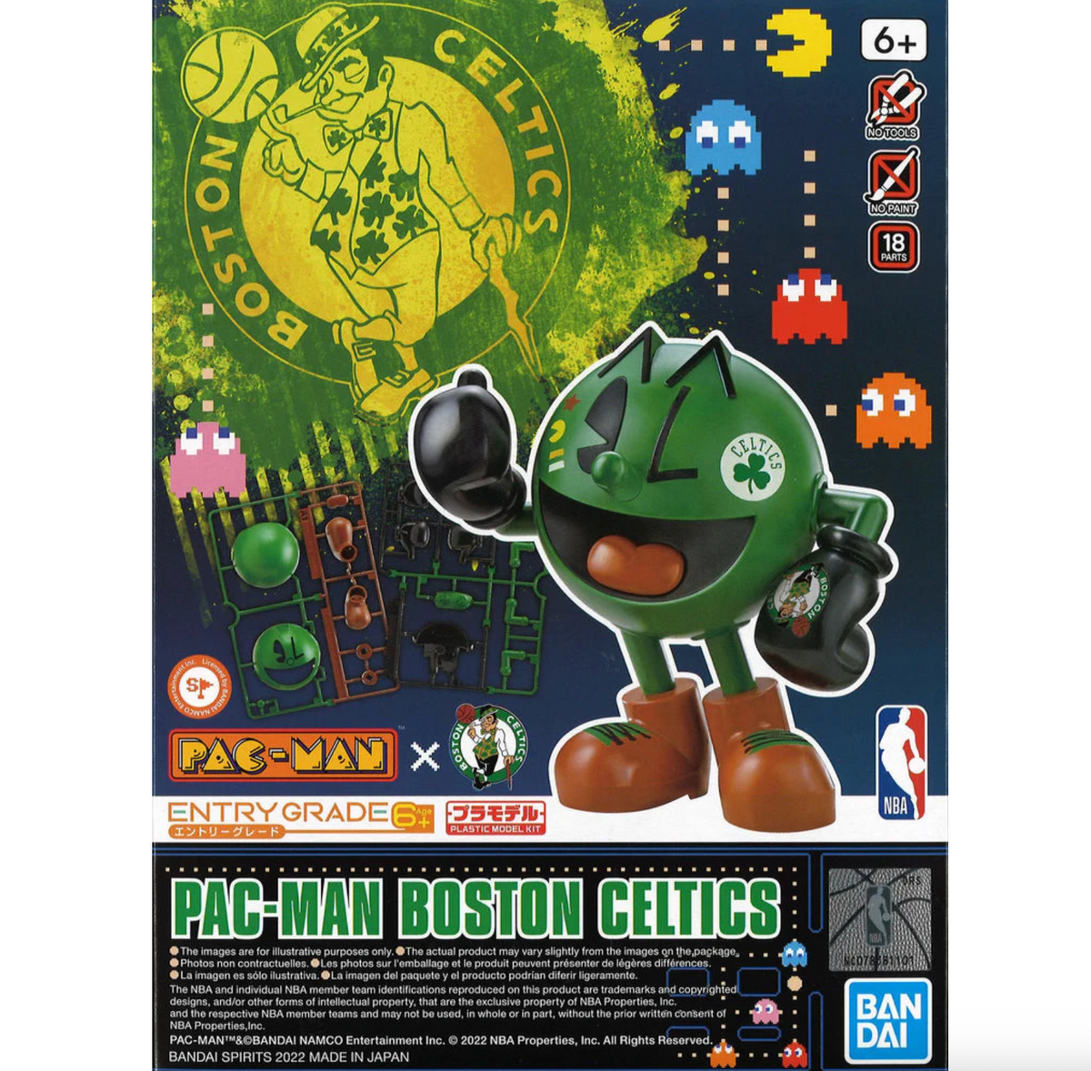 Bandai x NBA 2593835 Entry Grade Boston Celtics Pac-Man Model Kit ...