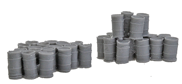 Bar Mills Scale Model Works 1002 N Scale 2 Groups of 55 Gallon Drums (Unpainted Resin)