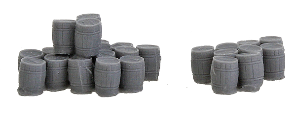 Bar Mills Scale Model Works 1003 N Scale 2 Groups of Wooden Kegs (Unpainted Resin)
