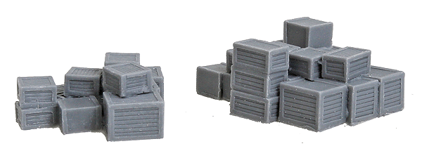 Bar Mills Scale Model Works 1004 N Scale 2 Groups of Crate Stacks (Unpainted Resin)