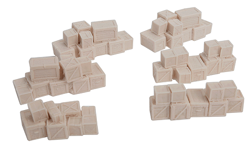 Bar Mills Scale Model Works 2009 HO Scale Wooden Crate Stacks (6 Pack Unpainted Resin)
