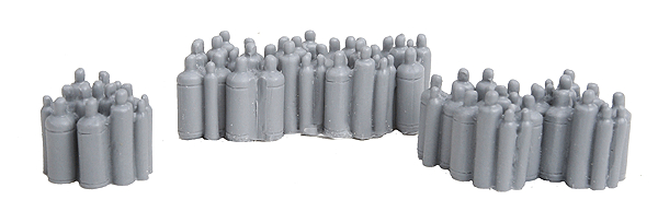 Bar Mills Scale Model Works 2012 HO Scale 3 Groups of Acetylene Tanks Clusters (Unpainted Resin)