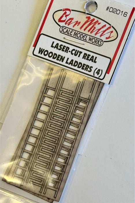 Bar Mills Scale Model Works 2016 HO Scale Wooden Ladders Kit (4 Pack)