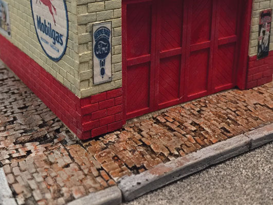 Bar Mills Scale Model Works 2020 HO Scale 60 Scale Feet Long Weathered Brick Sidewalk