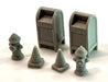 Bar Mills Scale Model Works 2025 HO Scale Sidewalk Details (Traffic Cones, Mailboxes, Fire Hydrants)