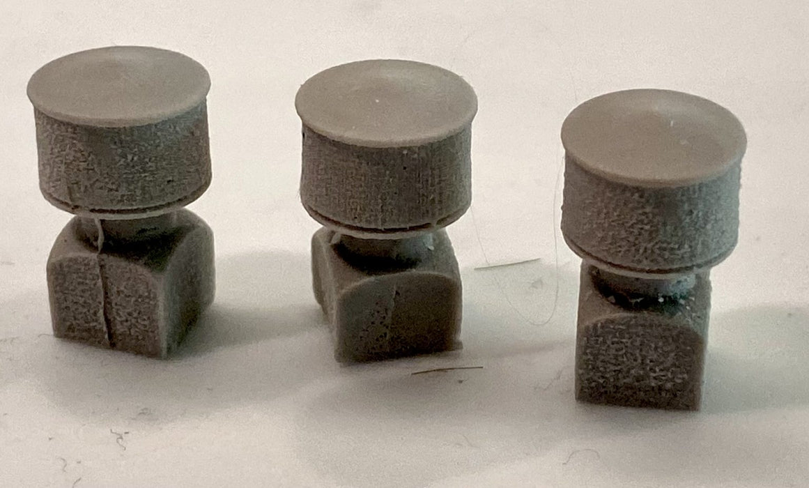 Bar Mills Scale Model Works 2026 HO Scale Cylindrical Roof Vents (3 Pack Unpainted Resin)
