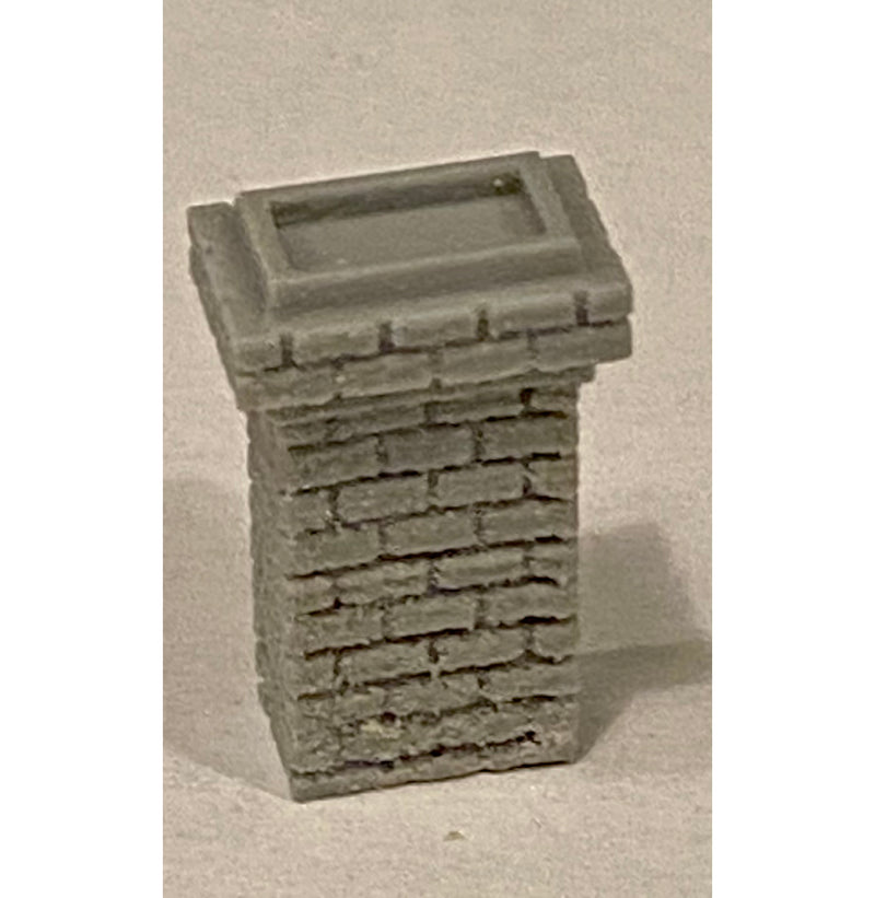 Bar Mills Scale Model Works 2032 HO Scale Rectangular Brick Chimney 5/8" (3 Pack Unpainted Resin)