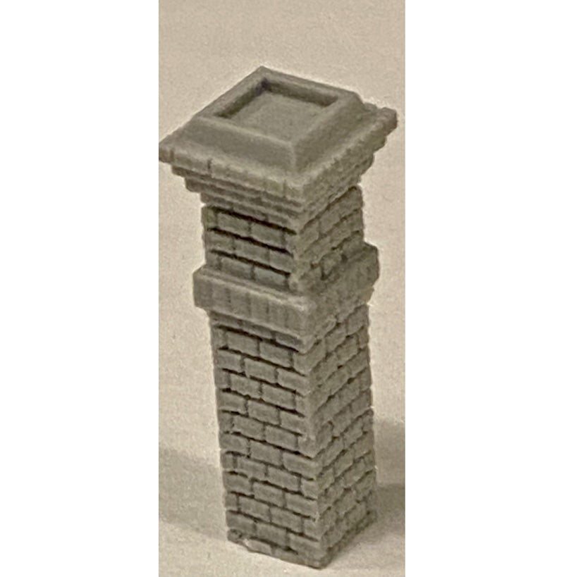 Bar Mills Scale Model Works 2033 HO Scale Narrow Square Brick Chimney 1" (3 Pack Unpainted Resin)