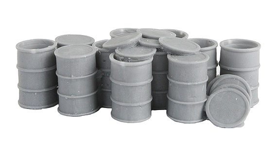 Bar Mills Scale Model Works 4015 O Scale 55 Gallon Drums with Open Lids (Unpainted Resin)