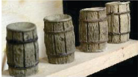 Bar Mills Scale Model Works 4029 O Scale Rain Barrels (5 Pack of Castings)