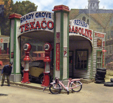 Bar Mills Scale Model Works 554 O Scale Gas Station at Shady Grove Craftsman Kit