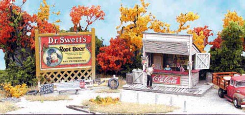 Bar Mills Scale Model Works 952 HO Scale Swanson's Lunch Counter with Billboard Craftsman Kit