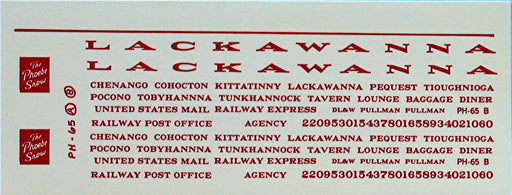 Bethlehem Car Works KitBits 251 HO Scale Erie Lackawanna Sleeper Car DecalsBethlehem Car Works KitBits 251 HO Scale Erie Lackawanna Sleeper Car Decals