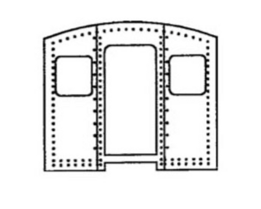 Bethlehem Car Works 22g Round Top Coach Car Ends with Windows (1 Pair)