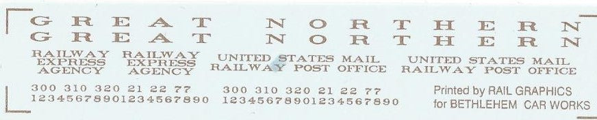 Bethlehem Car Works 552 HO Scale Great Northern RPO - Bronze Gold