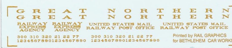 Bethlehem Car Works 553 HO Scale Great Northern RPO - Dulux Gold
