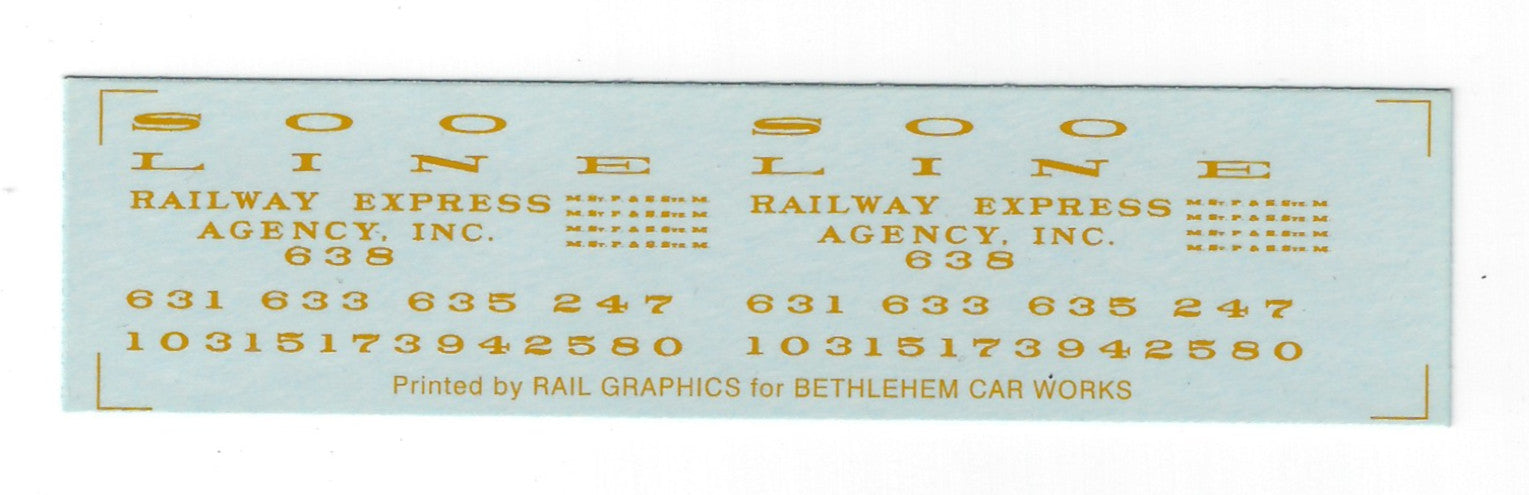 Bethlehem Car Works 562 HO Scale SOO Line / REA Dulux Gold Decals