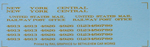 Bethlehem Car Works KitBits 217 HO Scale NYC RPO Postal Car - Dulux Gold