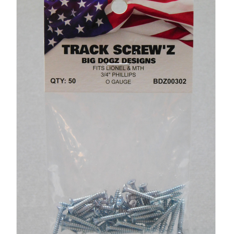 Big Dogz Designs 00302 Track Screw’z 50 Count (Lionel and MTH)