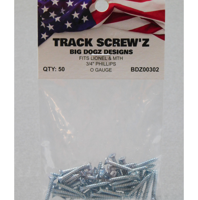 Big Dogz Designs 00302 Track Screw’z 50 Count (Lionel and MTH)