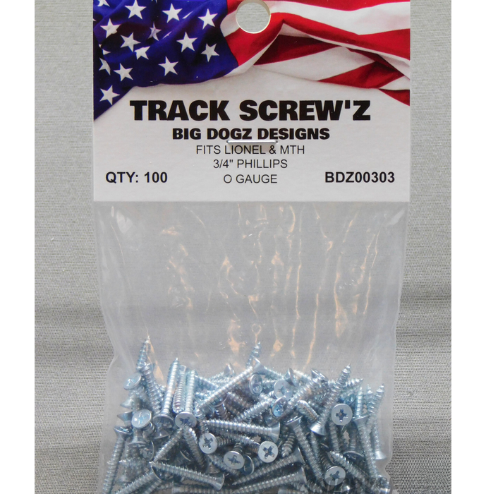 Big Dogz Designs 00303 Track Screw’z 100 Count (Lionel and MTH)