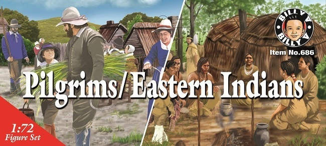 Billy V Toys 686 1/72 Pilgrim & Indian Figure Set
