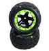 BlackZon 540094 Turbo Slyder & Slyder ST Wheels/Tires Assembled (Black/Green)