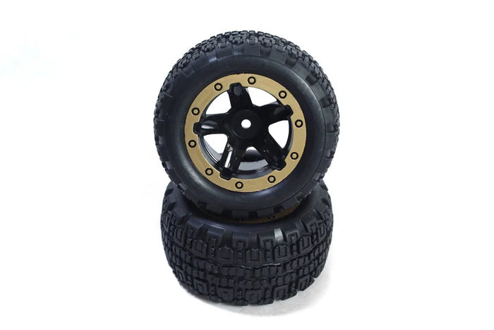 BlackZon 540095 Slyder ST Wheels/Tires Assembled (Black/Gold)