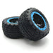 BlackZon 540109 Turbo Slyder & Slyder ST Black Wheels and Tires Assembled, Blue Beadlock Ring
