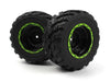 BlackZon 540181 Wheels and Tires (Black/Green) for Smyter MT