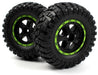 BlackZon 540183 Smyter Desert Wheels/Tires Assembled (Black/Green)
