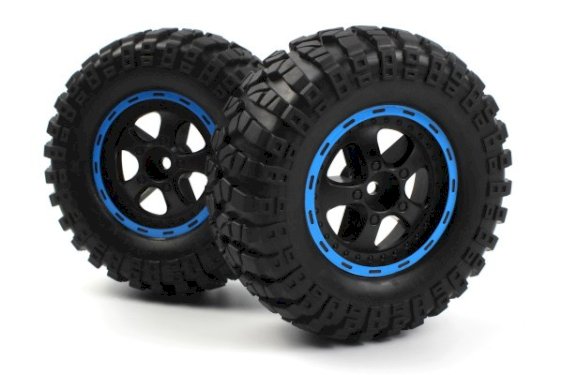 BlackZon 540184 Smyter Desert Wheels/Tires Assembled (Black/Blue)