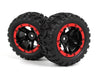 BlackZon 540194 Slyder MT Wheels/Tires Assembled (Black/Red) for Smyter MT