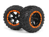 BlackZon 540195 Slyder MT Wheels/Tires Assembled (Black/Orange) for Smyter MT