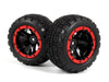 BlackZon 540196 Slyder ST Wheels/Tires Assembled (Black/Red) for Smyter ST