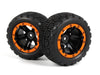 BlackZon 540197 Slyder ST Wheels/Tires Assembled (Black/Orange) for Smyter ST
