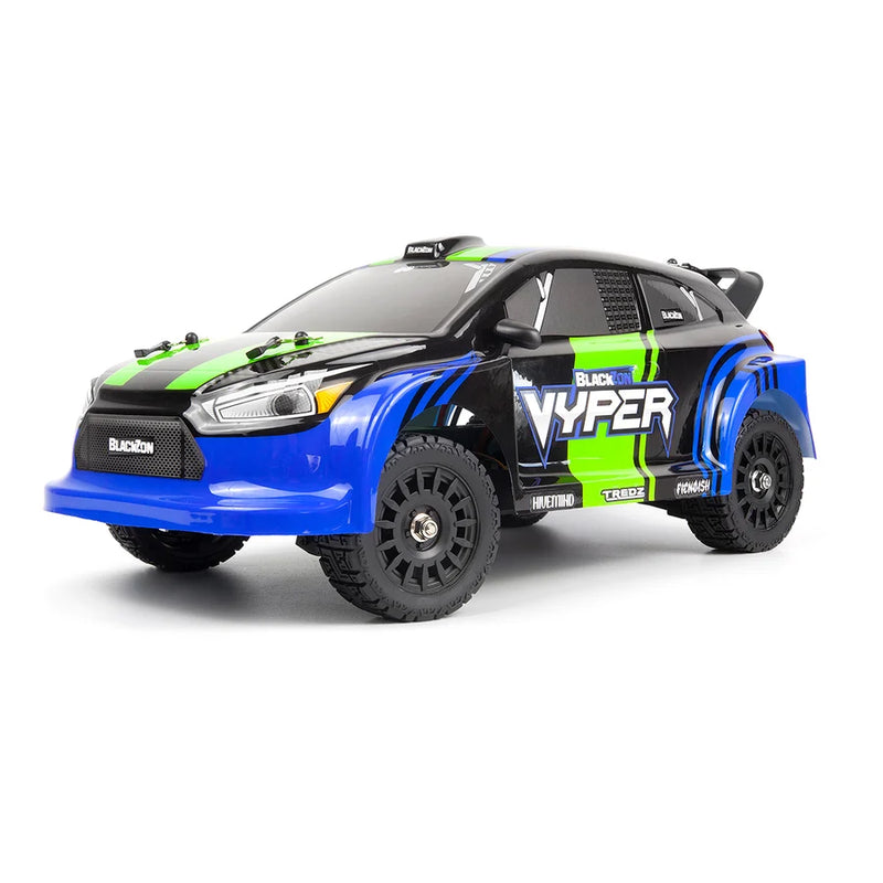 BlackZon 540282 Vyper RX 1/16 4WD Rally Car - Blue/Green